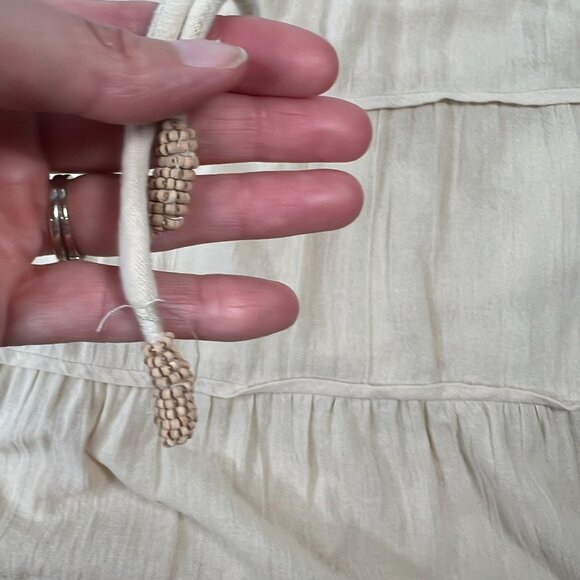Free People Simply Smitten Maxi Skirt Tiered Tie Waist Natural Cream XL - Picture 14 of 16